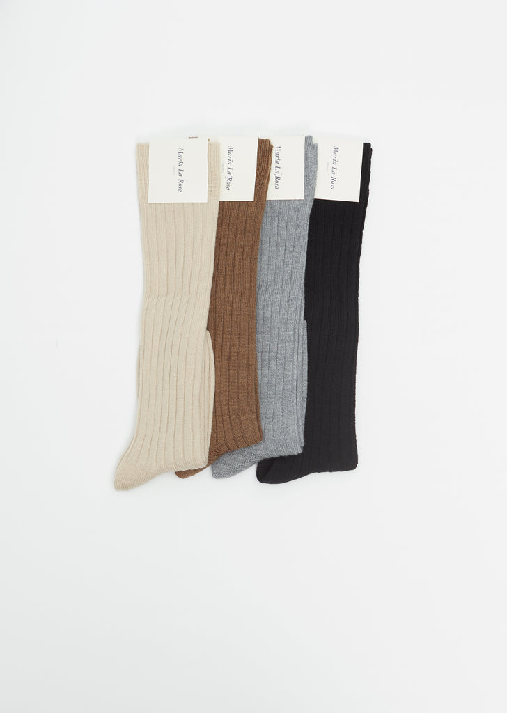 College Merino Socks — Natural