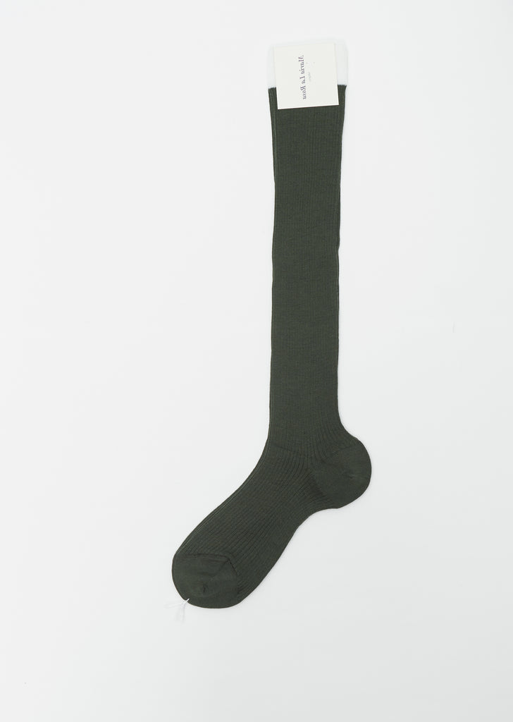 Knee High Wool Blend Socks — Green