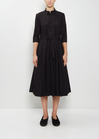 Cotton Belted Pleated Dress