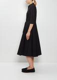 Cotton Belted Pleated Dress