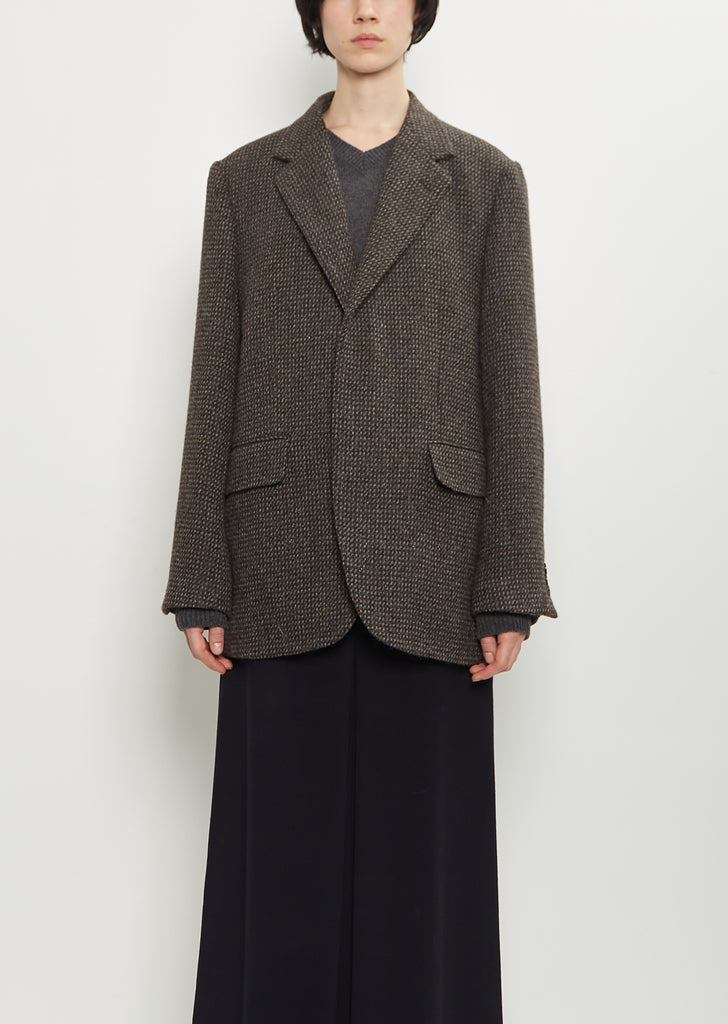 Alpaca Wool Silk Tweed Over Jacket