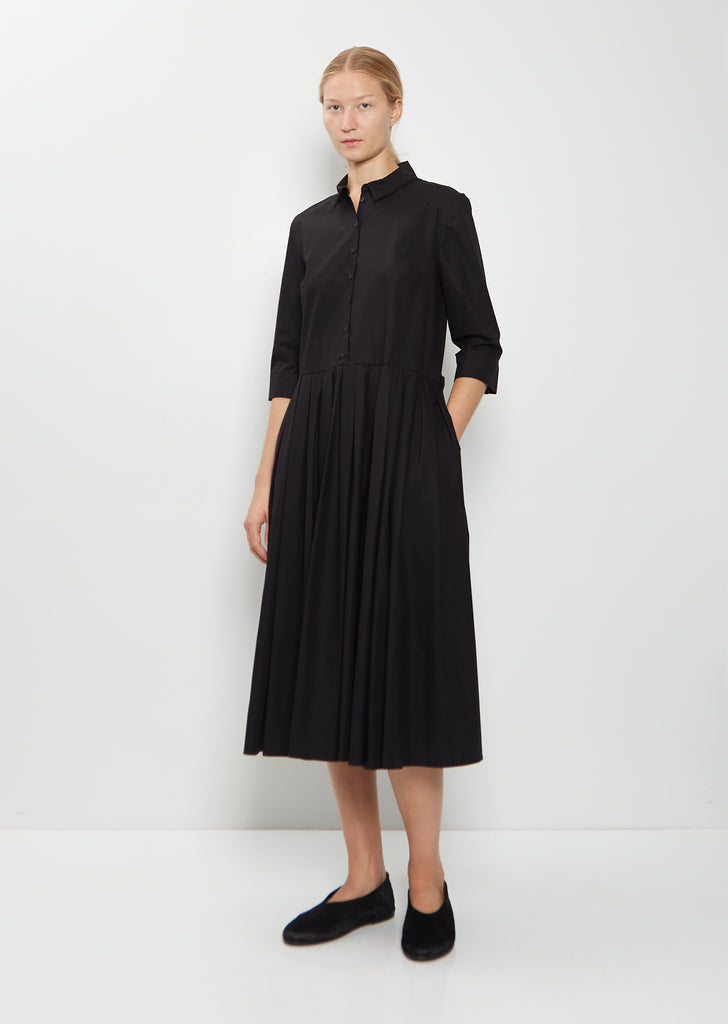 Cotton Belted Pleated Dress