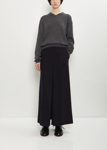 Tense Wool Double Cloth Slit Skirt