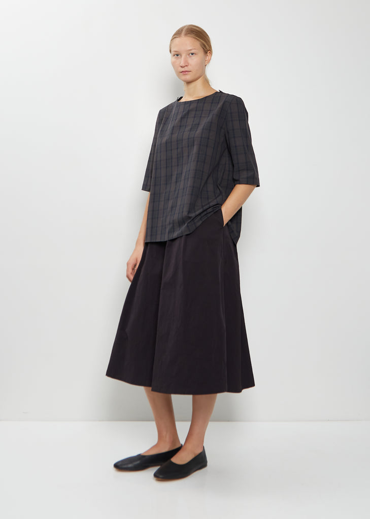 Cotton Tartan Round Neck Top