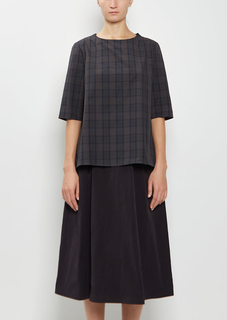 Cotton Tartan Round Neck Top