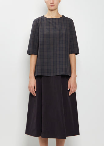 Cotton Tartan Round Neck Top