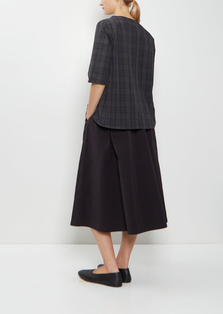 Cotton Tartan Round Neck Top