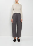 Linen Wool Wide Pull On Pant — Stone
