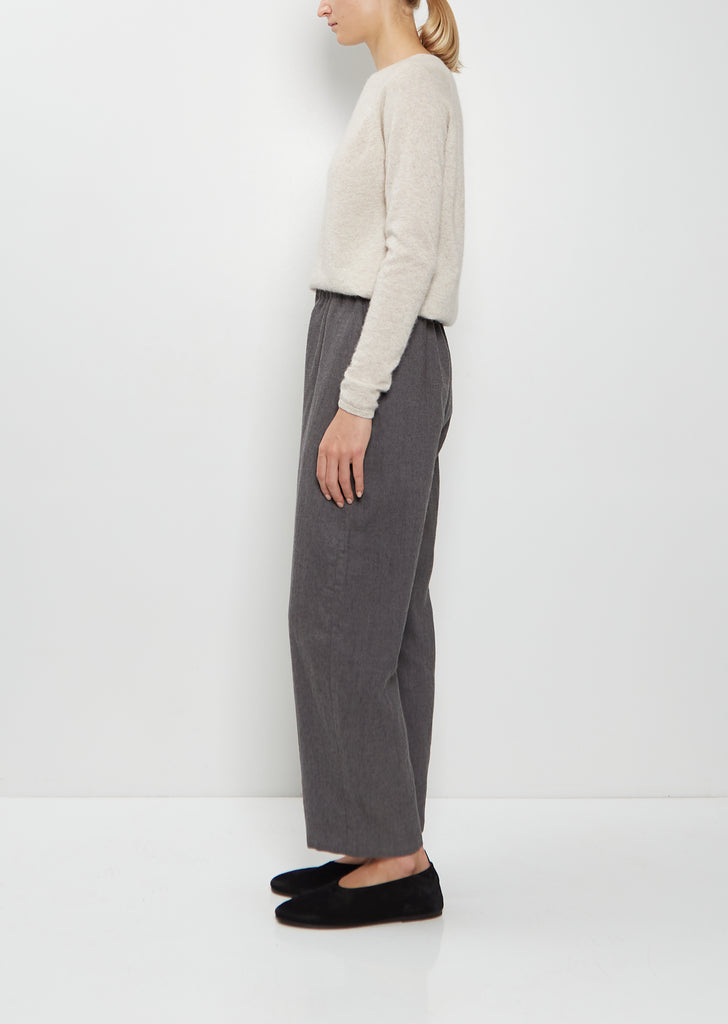 Linen Wool Wide Pull On Pant — Stone