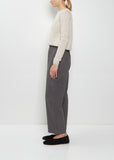 Linen Wool Wide Pull On Pant — Stone