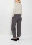 Linen Wool Wide Pull On Pant — Stone
