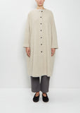 Wool Cotton Collarless Coat