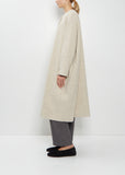 Wool Cotton Collarless Coat