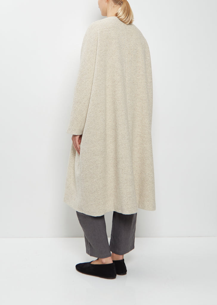 Wool Cotton Collarless Coat