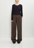 Cove Wool Wide Pants — Brown Melange