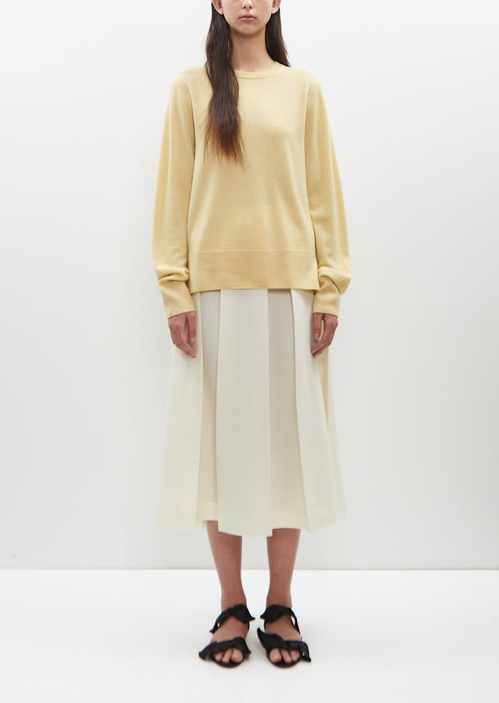 Cashmere Crewneck Sweater — Soft Yellow