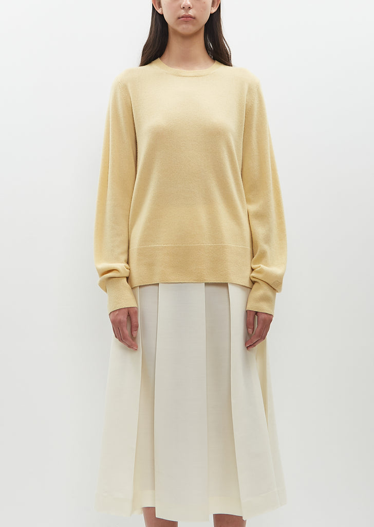 Cashmere Crewneck Sweater — Soft Yellow