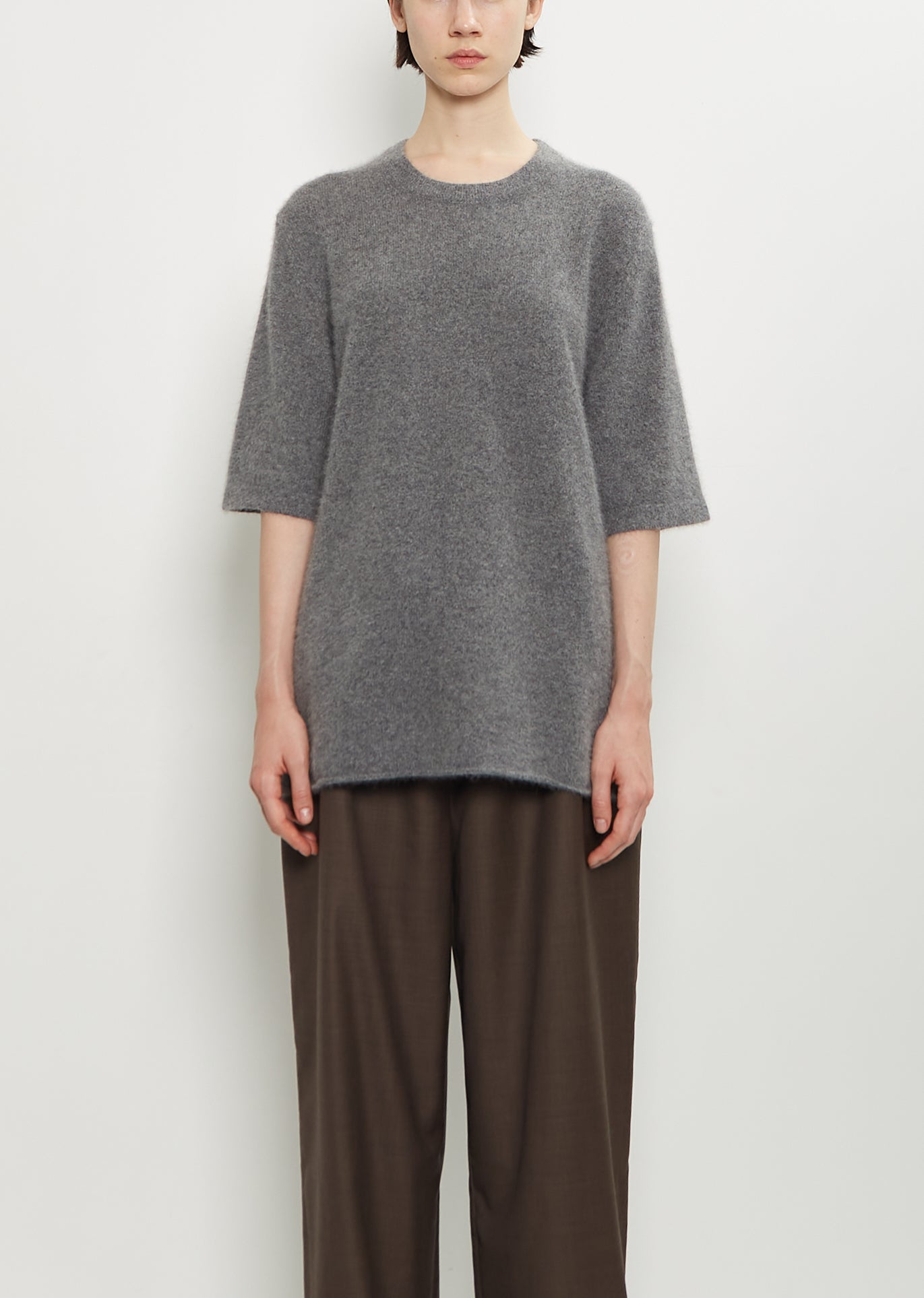 Raven Mercerized Wool Sweater — Anthracite Melange – La Garçonne