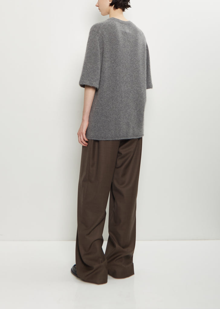 Raven Mercerized Wool Sweater — Anthracite Melange