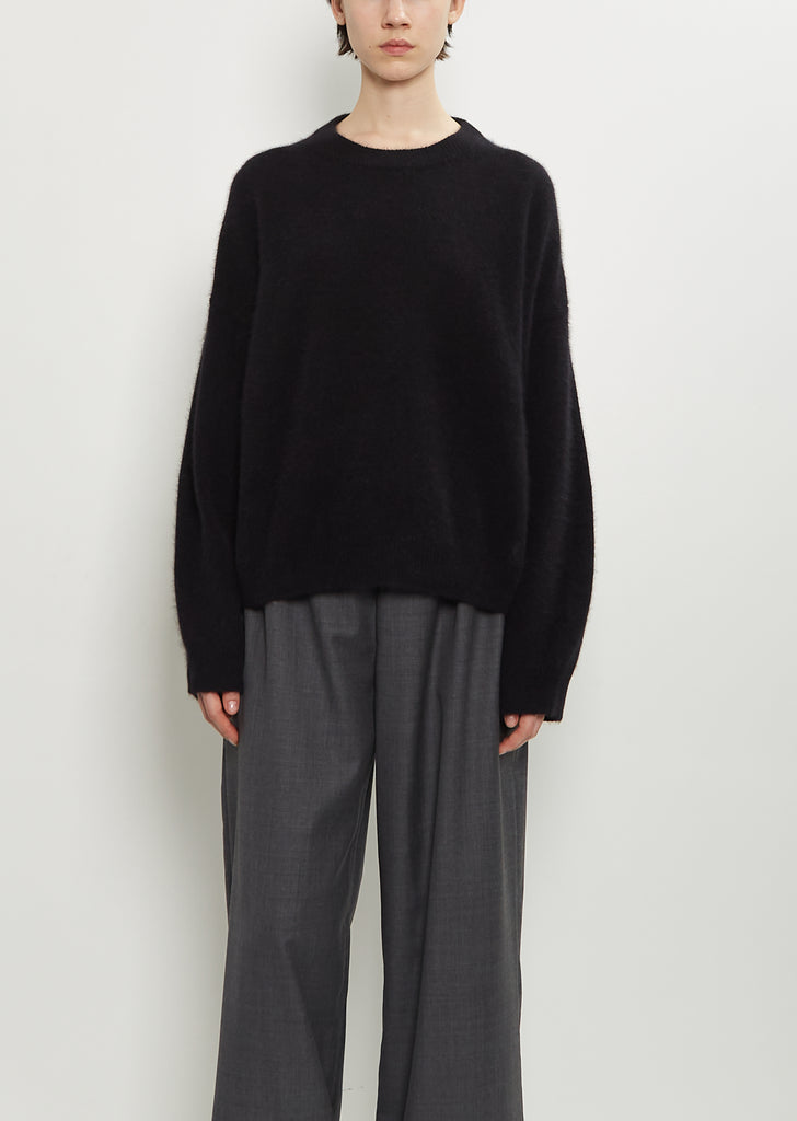 Tristan Mercerized Wool Yak Sweater — Black