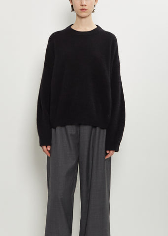 Tristan Mercerized Wool Yak Sweater — Black