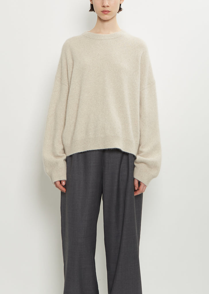 Tristan Mercerized Wool Yak Sweater — Stone Melange