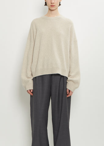 Tristan Mercerized Wool Yak Sweater — Stone Melange