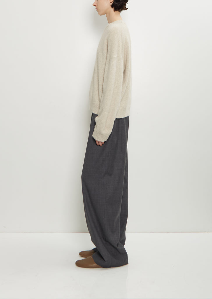 Tristan Mercerized Wool Yak Sweater — Stone Melange