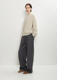 Tristan Mercerized Wool Yak Sweater — Stone Melange