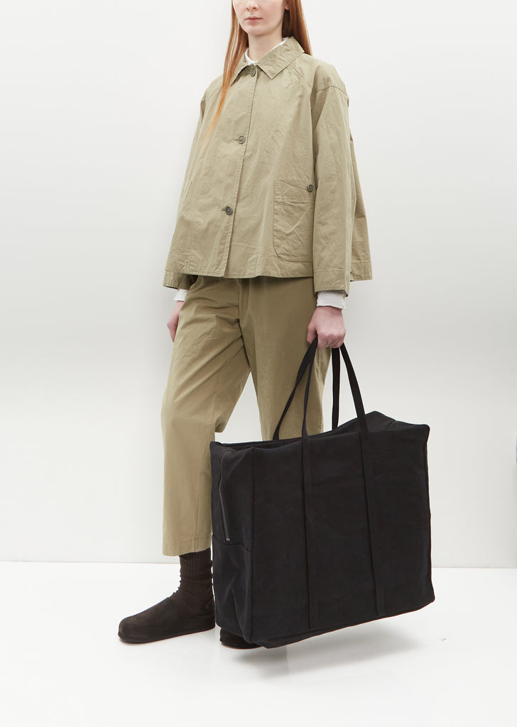 Washed Canvas 6 Pockets Boston Bag, Large