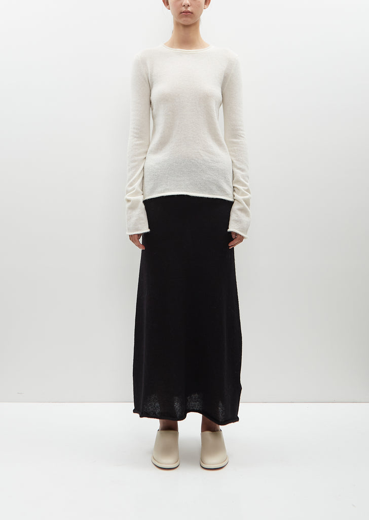 Alpaca Knit Crewneck Sweater — Raw White