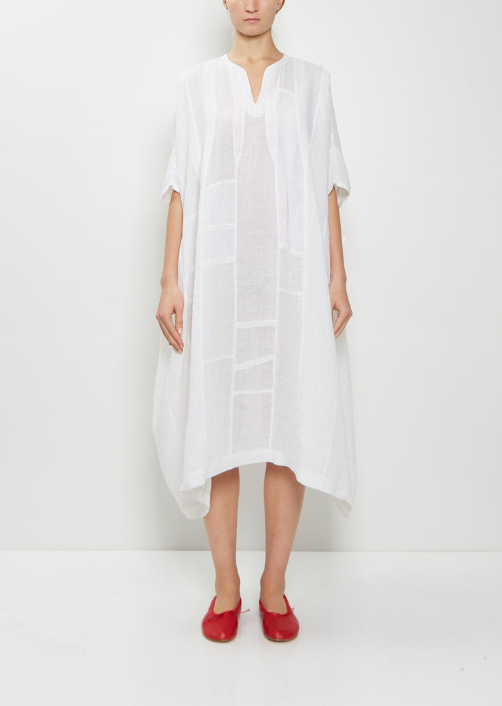 Yoruba Handwoven Linen Tunic Dress — Rice