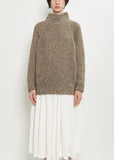 Handknit Cotton Alpaca Dolcevita Sweater