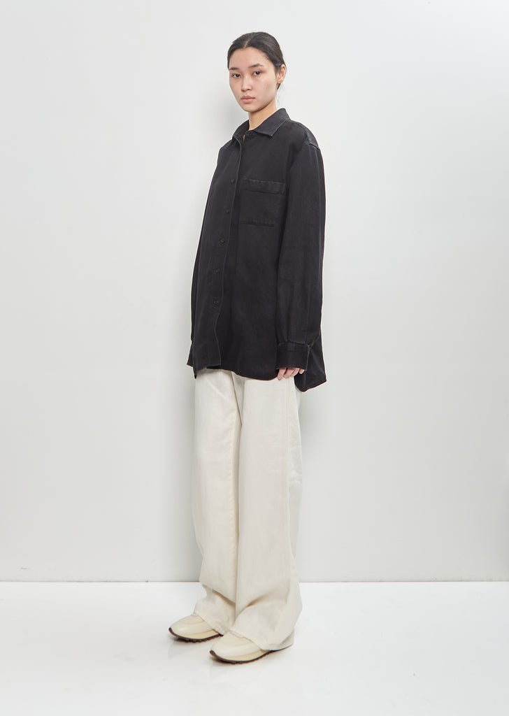 Linen Nesson Shirt — Black