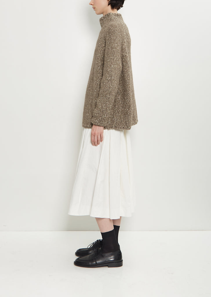 Handknit Cotton Alpaca Dolcevita Sweater