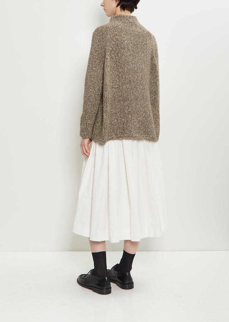 Handknit Cotton Alpaca Dolcevita Sweater