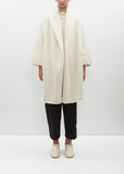 Alpaca Knit Capote Coat — Raw White