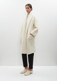 Alpaca Knit Capote Coat — Raw White