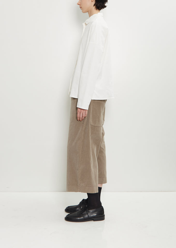 Velvet Short Collar Shirt — Milk