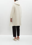 Alpaca Knit Capote Coat — Raw White