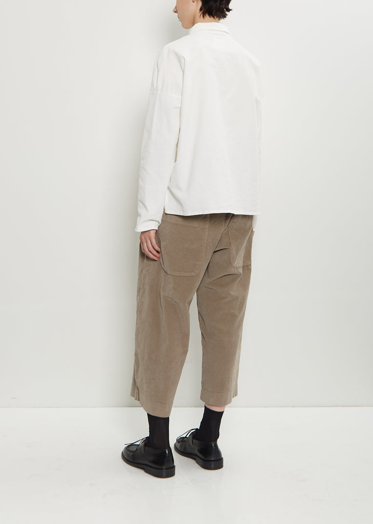 Velvet Short Collar Shirt — Milk