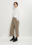 Velvet Cropped Wide Trousers — Marron Glace