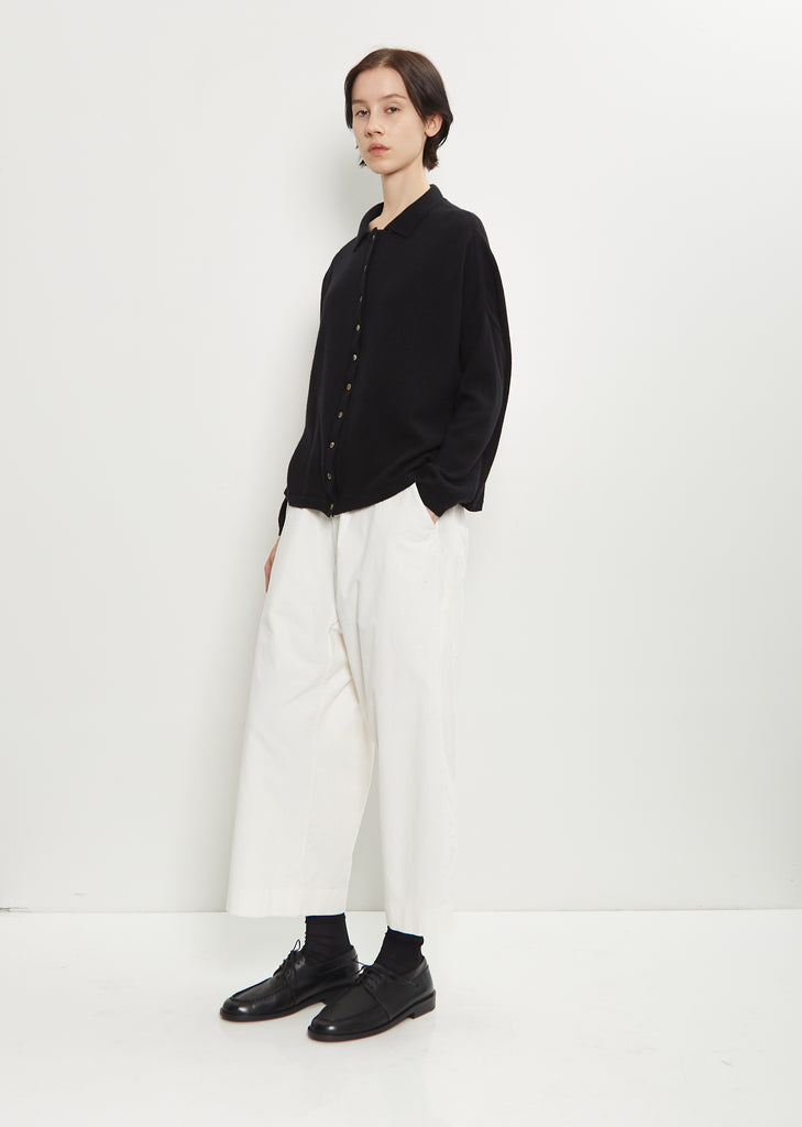 Cashmere Polo Sweater — Black