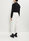 Velvet Cropped Wide Trousers — Milk