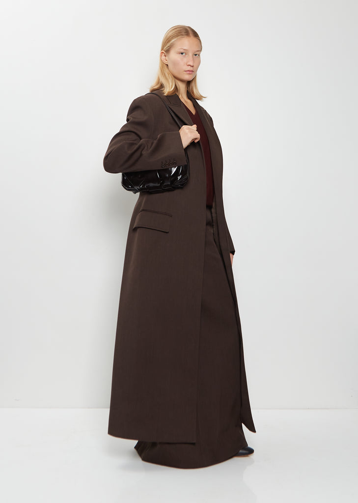 Shoulder Leather Cloud Bag — Ruby