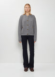 Hammered Button Wool Cashmere Cardigan