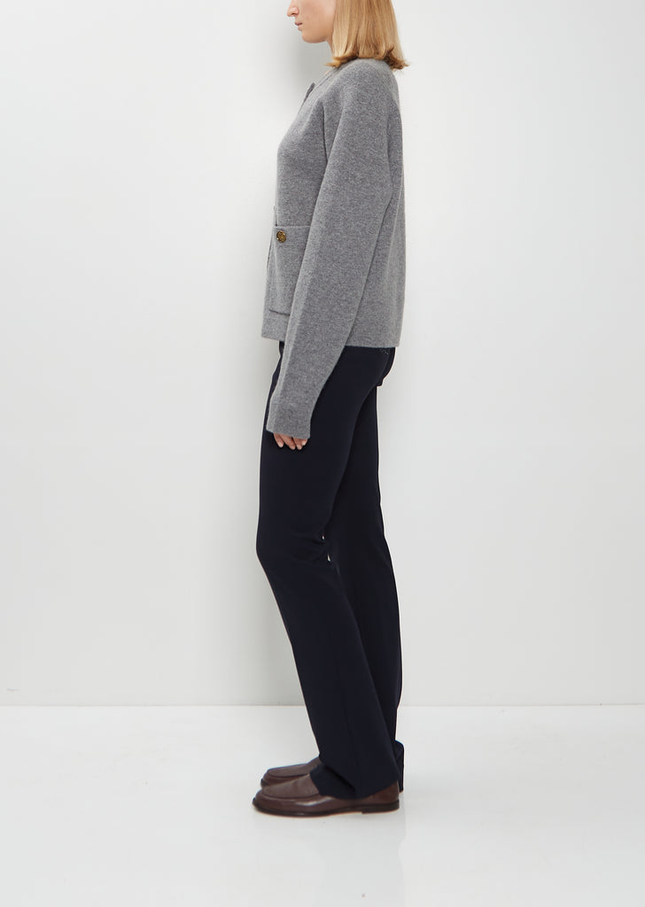 Hammered Button Wool Cashmere Cardigan