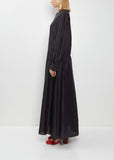 Button Silk A-line Dress