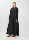 Button Silk A-line Dress
