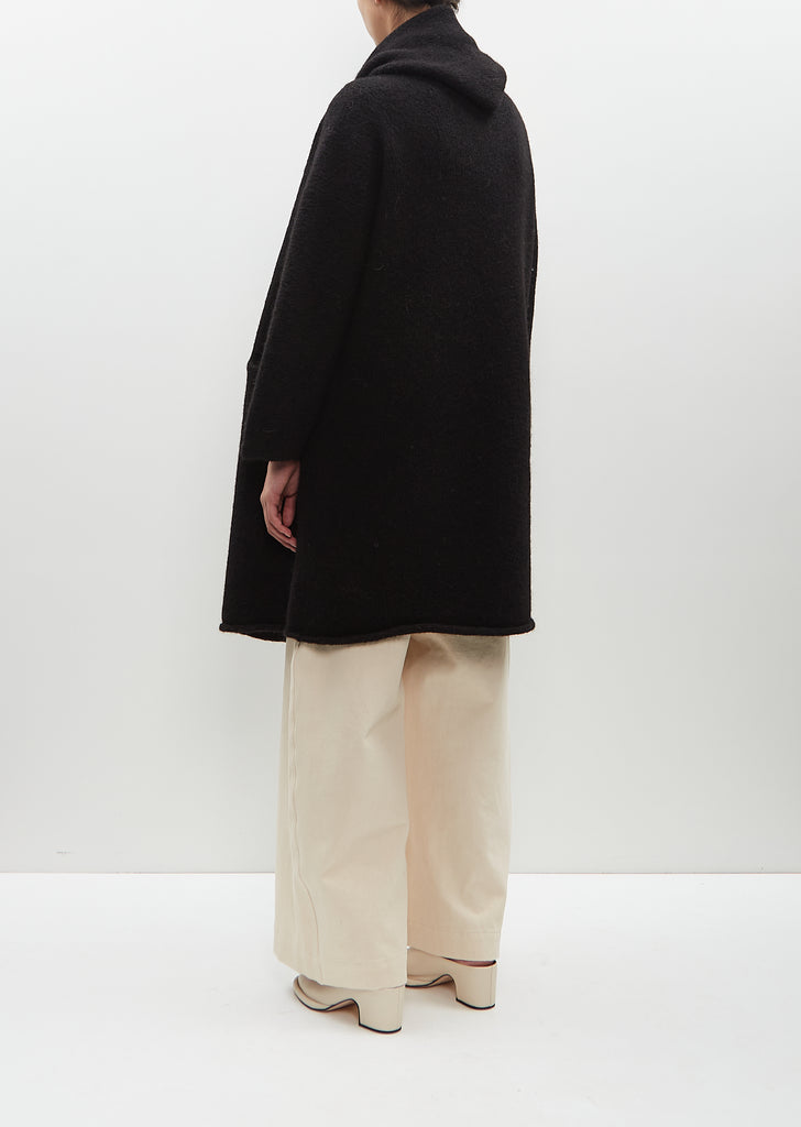 Alpaca Capote Coat — Black